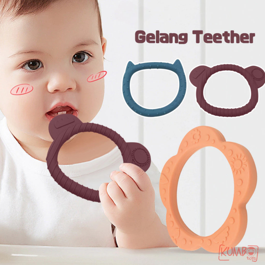 Mainan Gigitan Bayi Teether Bentuk Gelang Teether Silikon