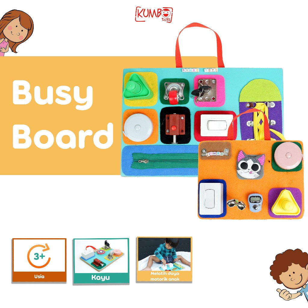 Busy Board Mainan Edukasi Montessori Papan Main Anak