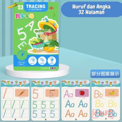 Buku Edukasi Anak Tracing Book Wipe And Clean Reuseable Worksheet
