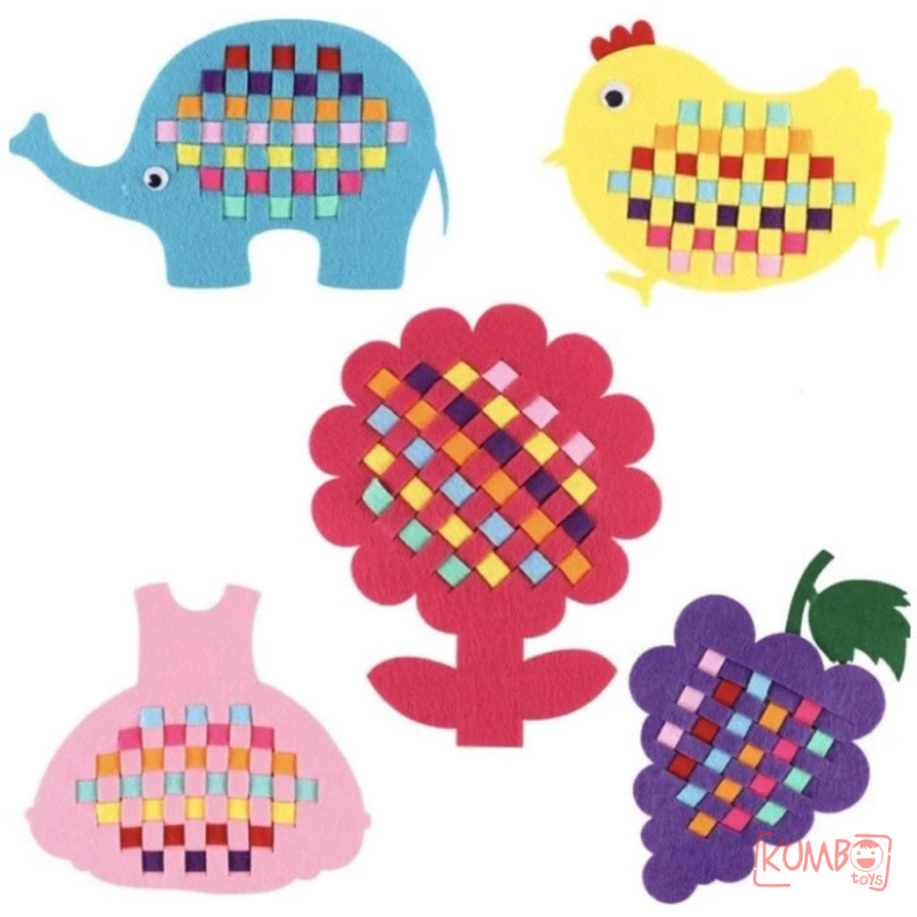 Mainan Edukasi Anak DIY Knitting Flanel Art And Craft Belajar Menganyam EVA Flanel