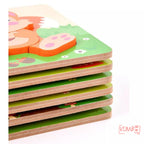 Mainan Edukasi Anak Puzzle Kayu 3D Shape Animal Aneka Bentuk Warna