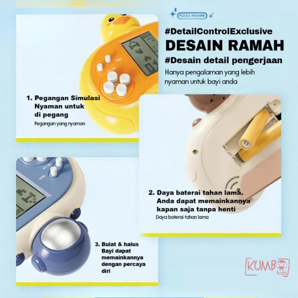 Mainan Edukasi Anak Tetris Elektronik Quick Plush Console Game Character Konsol Klasik Brick Elektrik