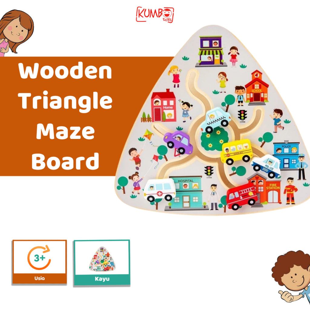 Mainan Edukasi Anak Wooden Labirin Triangle Kayu Segitiga Anak Usia Dini