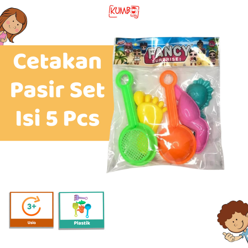 Cetakan Pasir Set Isi 5 Pcs Cetakan Pasir Pantai Ukuran Sedang