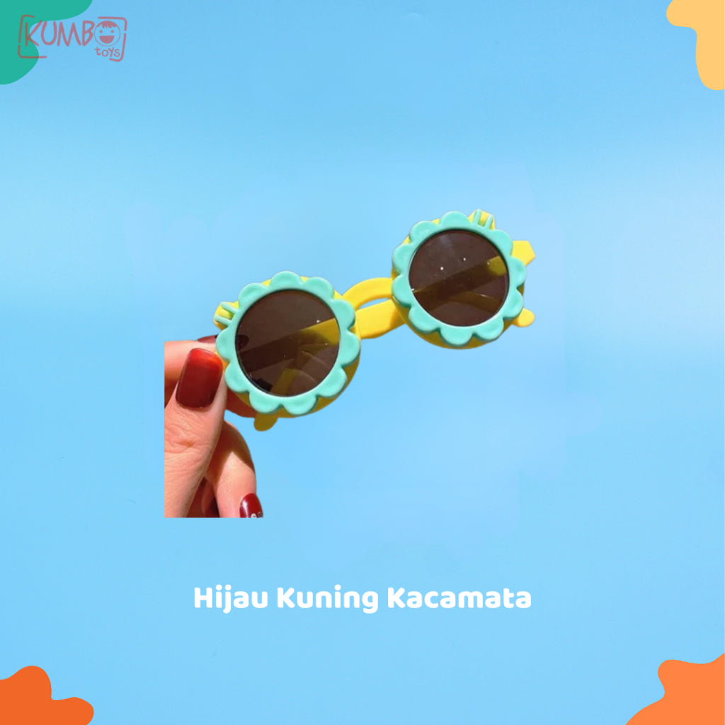 Kacamata Hitam Bayi Buka Tutup Motif Matahari Lucu