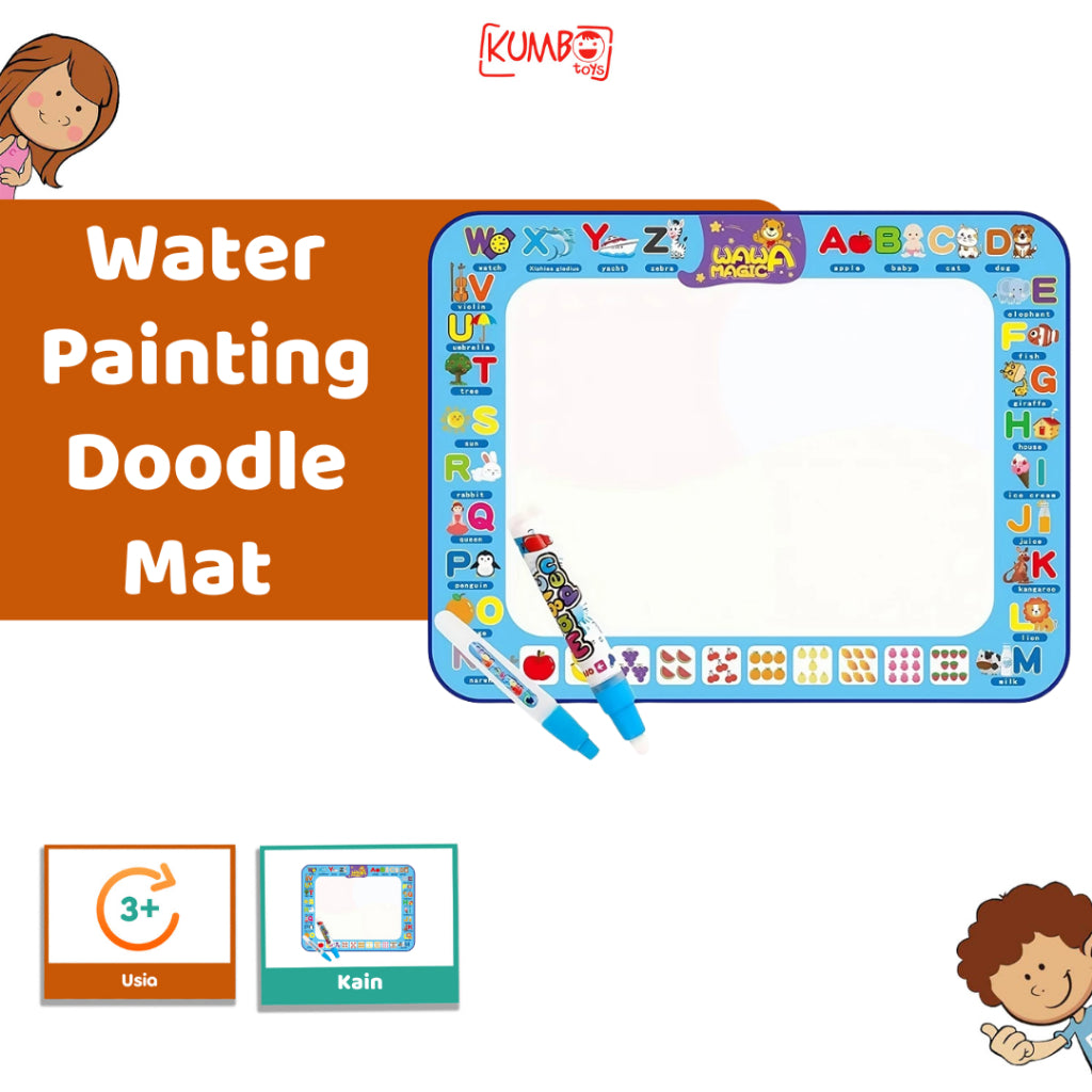 Mainan Edukasi Anak Water Painting Doodle Mat Kanvas Ajaib Lukis