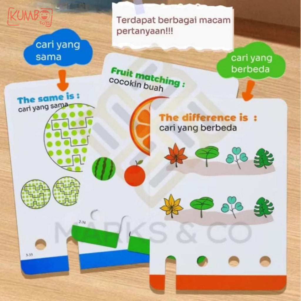 Mainan Edukasi Anak Kartu Kunci Logika Flash Card Indonesia Inggris Fun Games