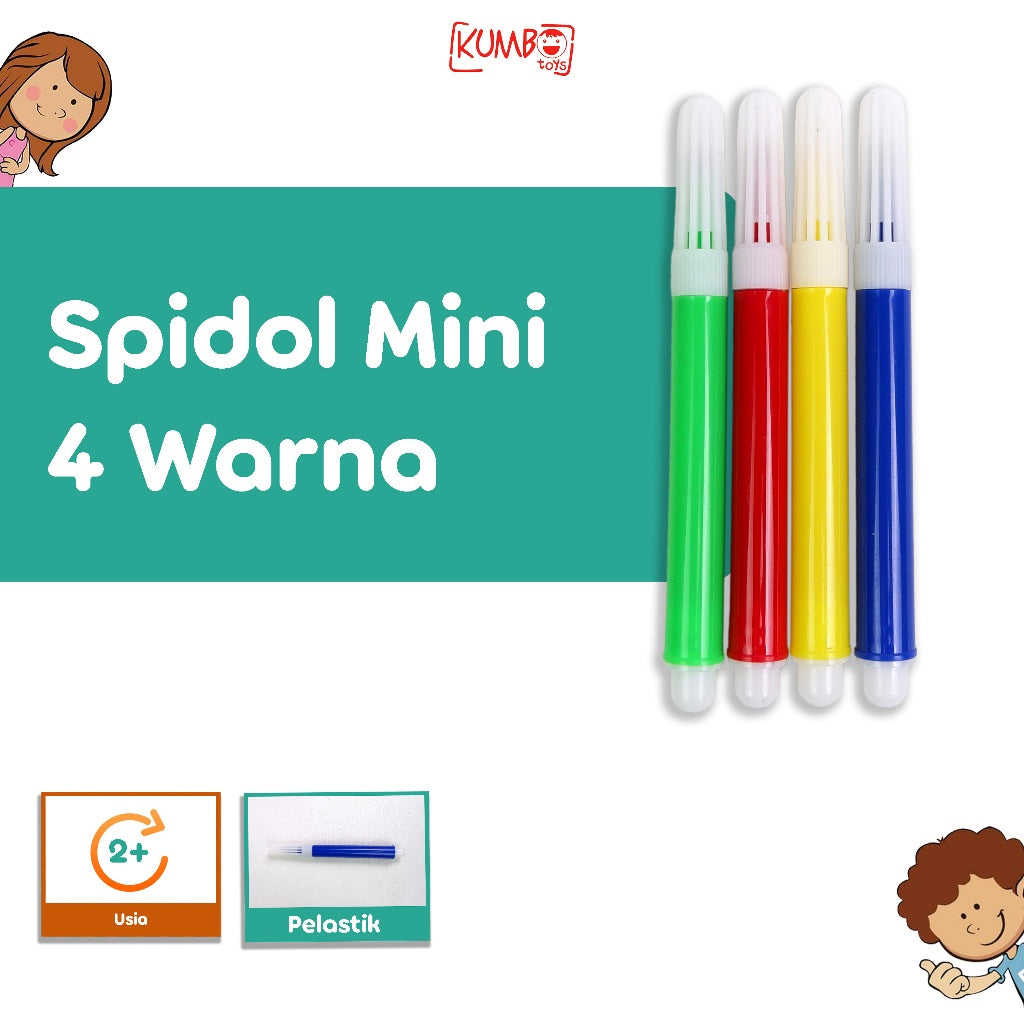 Mainan Edukasi Anak Spidol Mewarnai 1 Set 4 Warna