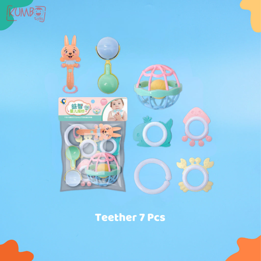 Mainan Edukasi Anak  Kerincing Bayi Rattle Teether Set Box Gigitan Genggam Tangan Kerincingan
