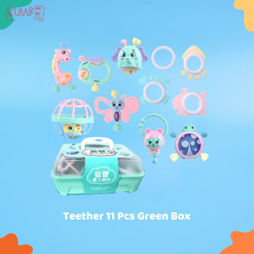 Mainan Edukasi Anak  Kerincing Bayi Rattle Teether Set Box Gigitan Genggam Tangan Kerincingan
