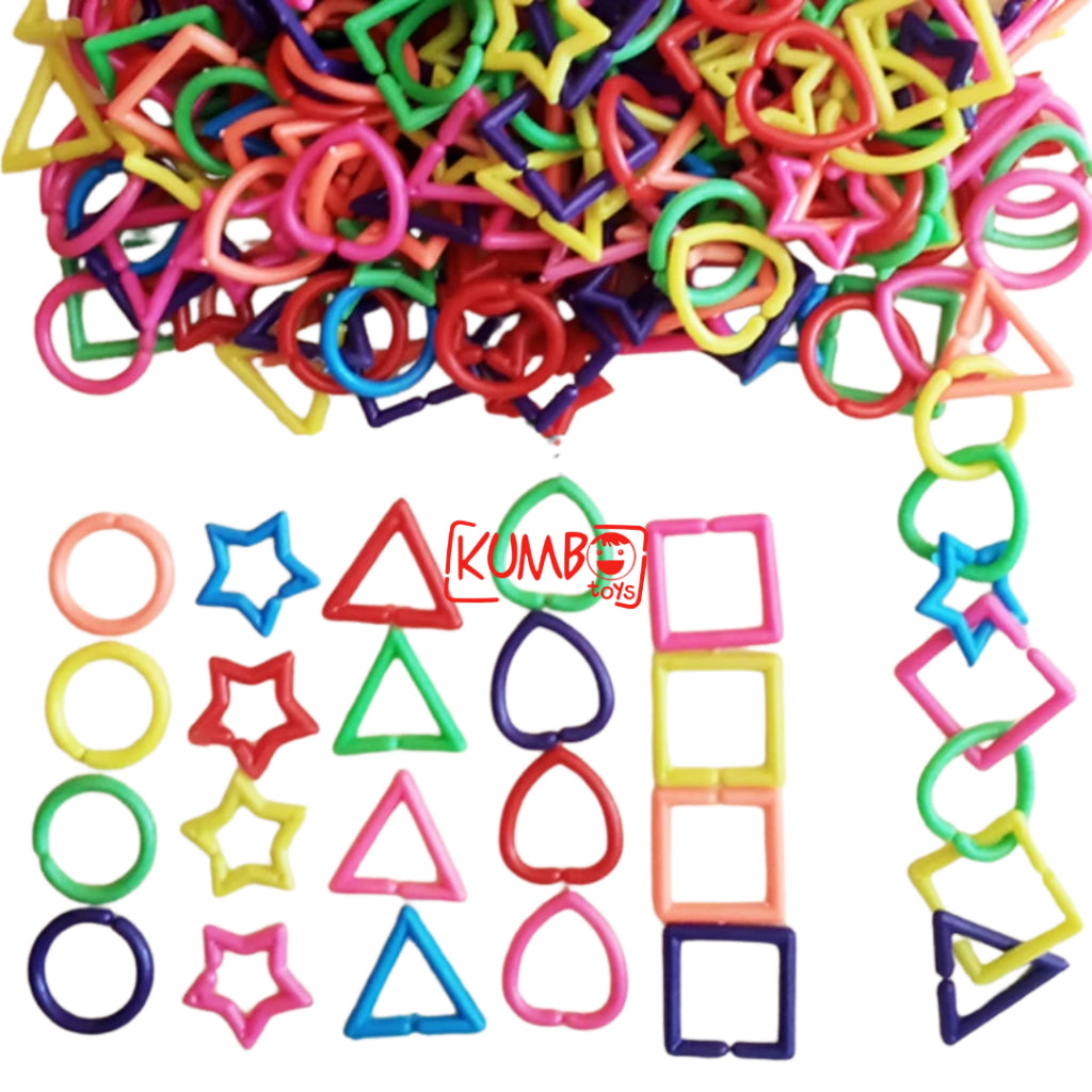 Mainan Edukasi Meronce Geometri Rantai Plastik Anak
