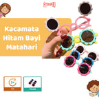Kacamata Hitam Bayi Buka Tutup Motif Matahari Lucu