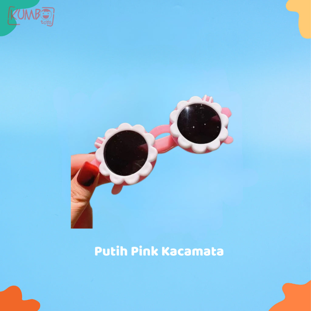 Kacamata Hitam Bayi Buka Tutup Motif Matahari Lucu