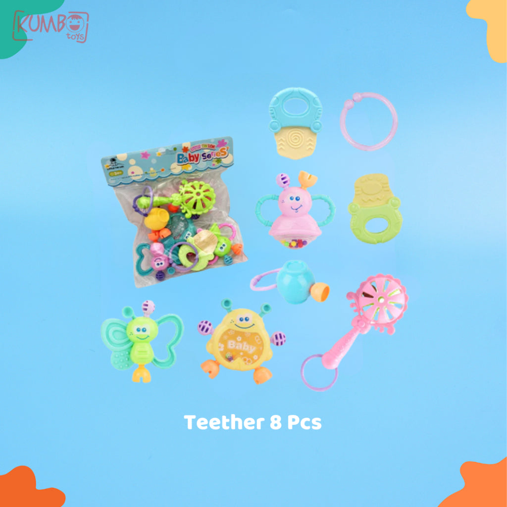Mainan Edukasi Anak  Kerincing Bayi Rattle Teether Set Box Gigitan Genggam Tangan Kerincingan