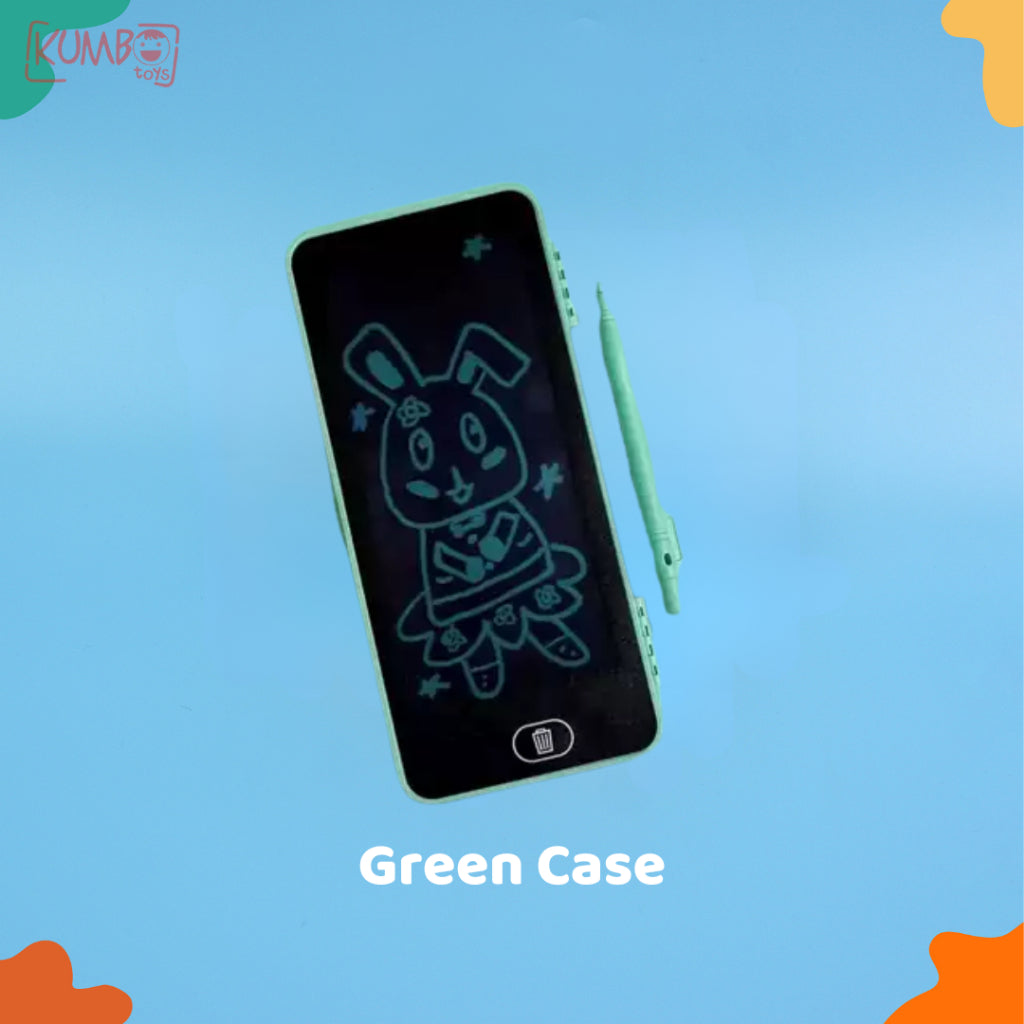 Mainan Edukasi Anak Drawing Box Pencil Case LCD Papan Tulis Pen Case