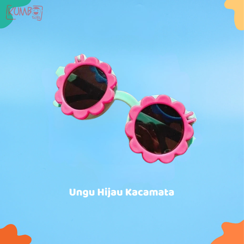 Kacamata Hitam Bayi Buka Tutup Motif Matahari Lucu