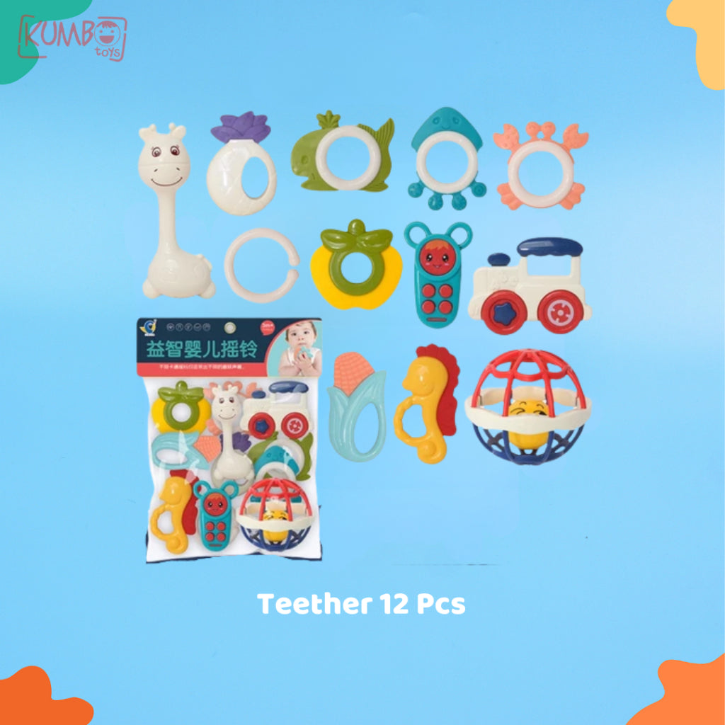 Mainan Edukasi Anak  Kerincing Bayi Rattle Teether Set Box Gigitan Genggam Tangan Kerincingan