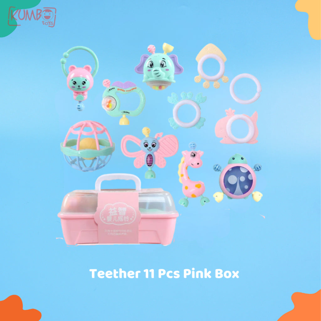 Mainan Edukasi Anak  Kerincing Bayi Rattle Teether Set Box Gigitan Genggam Tangan Kerincingan