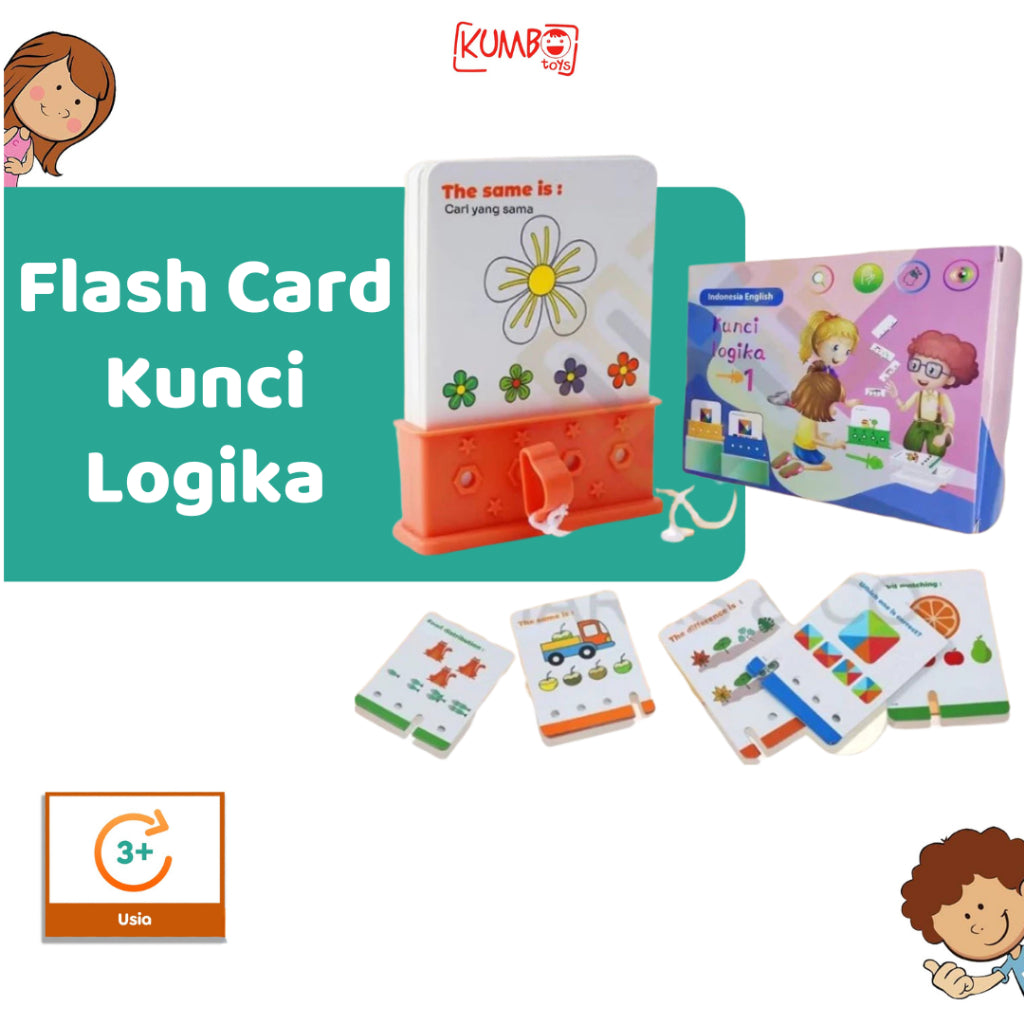Mainan Edukasi Anak Kartu Kunci Logika Flash Card Indonesia Inggris Fun Games