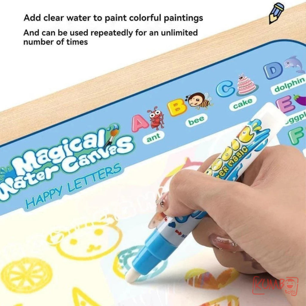Mainan Edukasi Montessori Anak Water Painting Doodle Mat With Pen Matras Alas Mewarnai