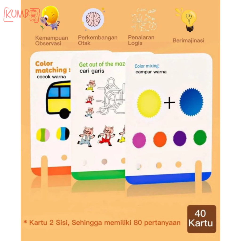Mainan Edukasi Anak Kartu Kunci Logika Flash Card Indonesia Inggris Fun Games