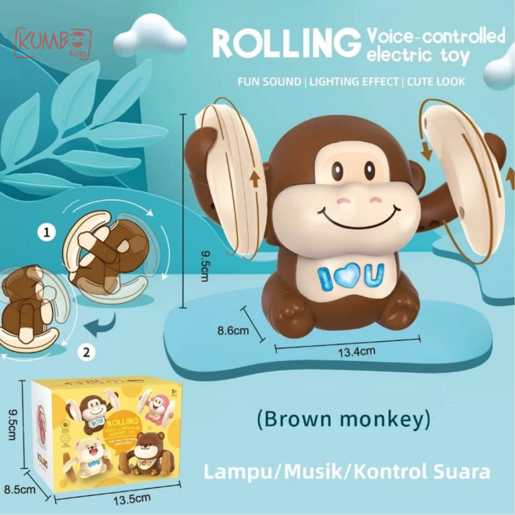 Mainan Edukasi Anak Rolling Voice Controlled Electric Toy Karakter Guling