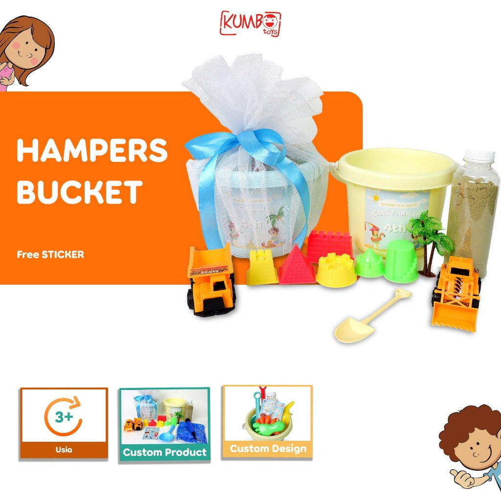Hampers Sensory Play Bucket Bingkisan Ulang Tahun Anak Tema Construc