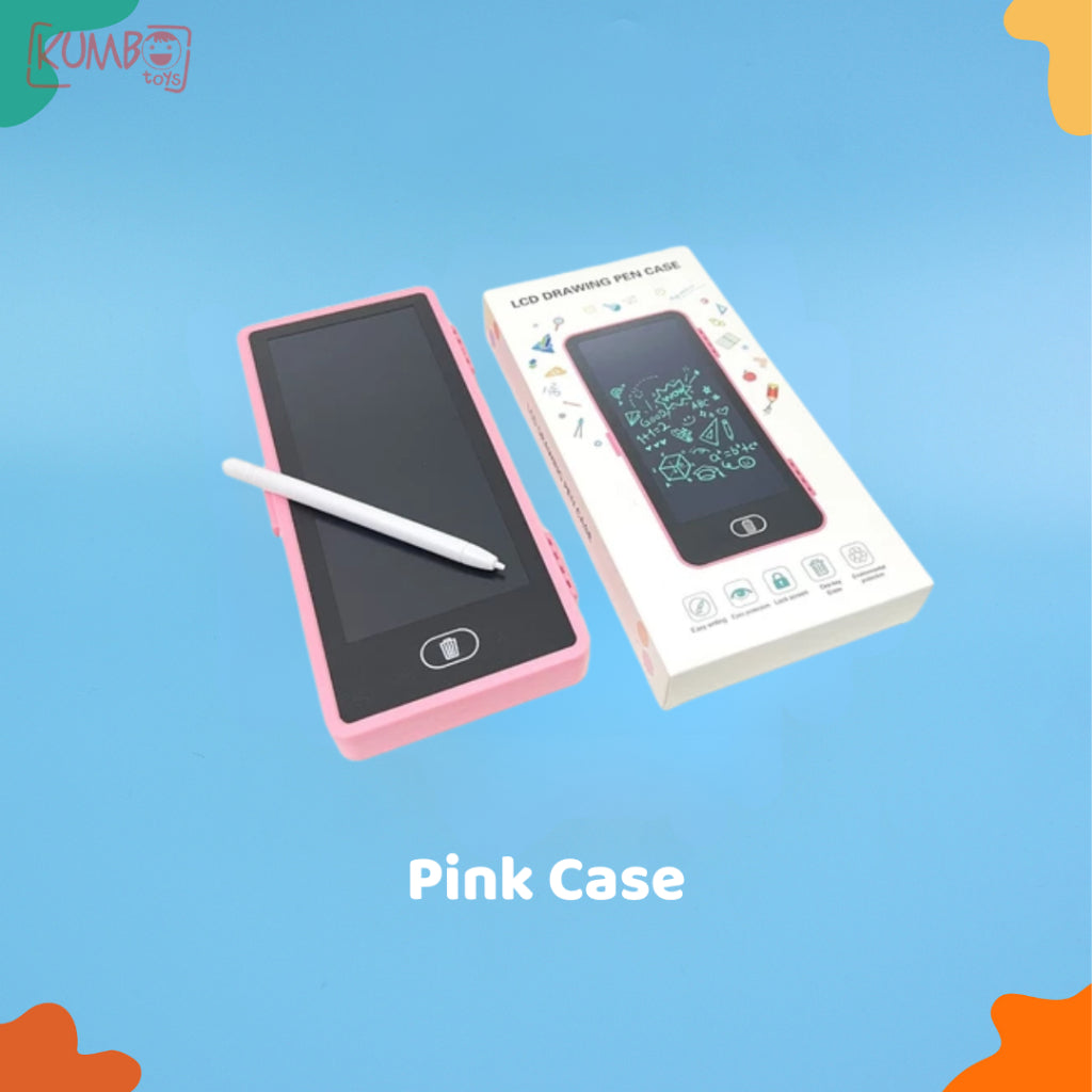 Mainan Edukasi Anak Drawing Box Pencil Case LCD Papan Tulis Pen Case