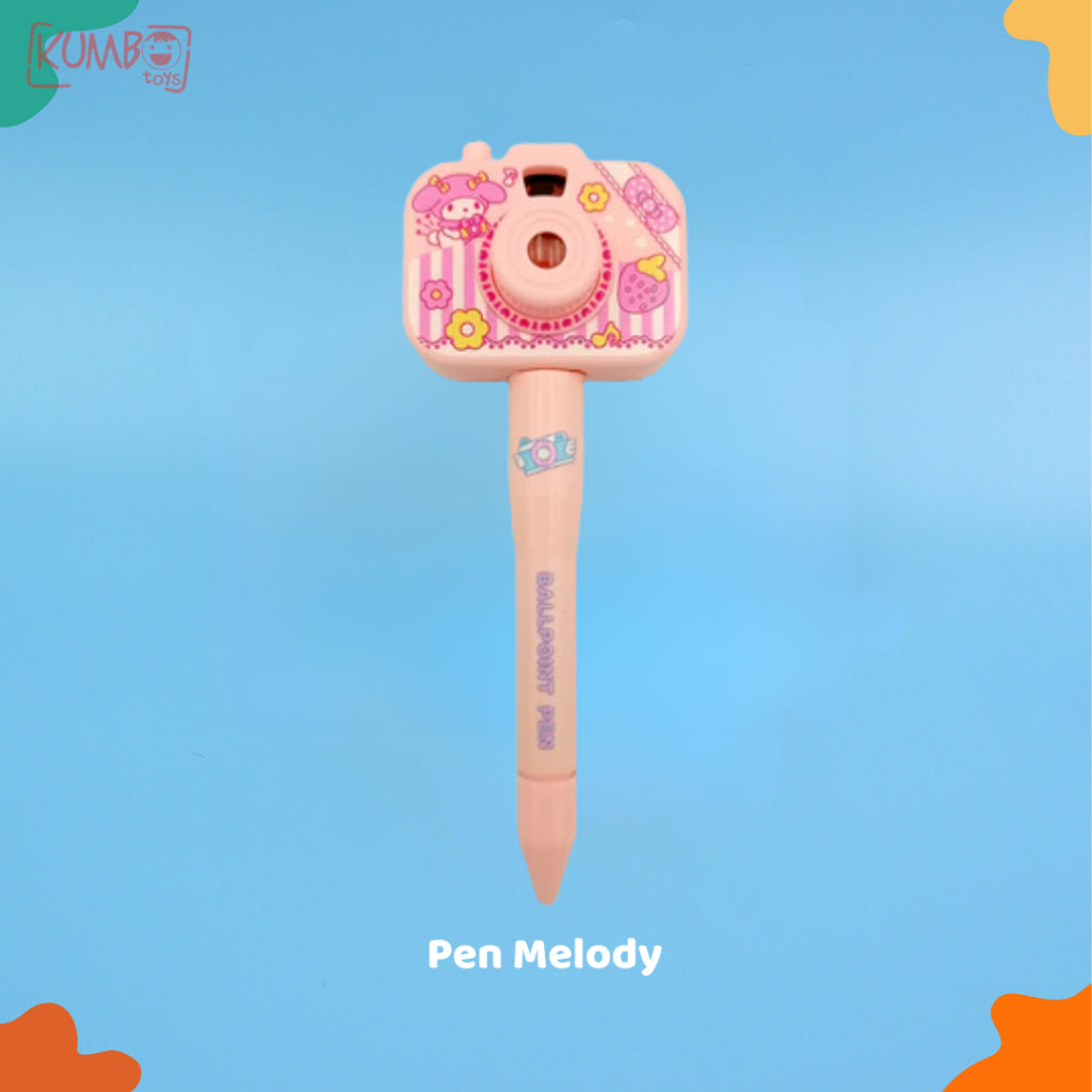 Mainan Edukasi Anak Camera Projector Pen Karakter Sanrio Pulpen Kamera Lucu