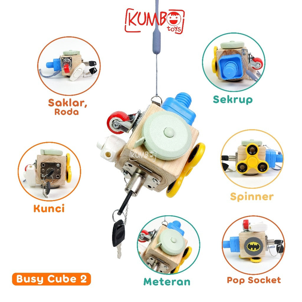 Busy Cube Montessori Play Mainan Edukasi Kubus Kayu