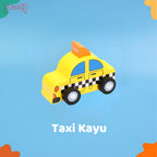 Mainan Edukasi Anak Mobil Kayu Transportasi Bahan Kayu Halus