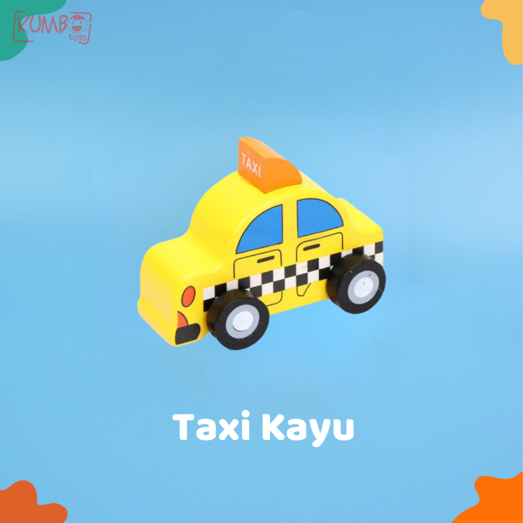 Mainan Edukasi Anak Mobil Kayu Transportasi Bahan Kayu Halus