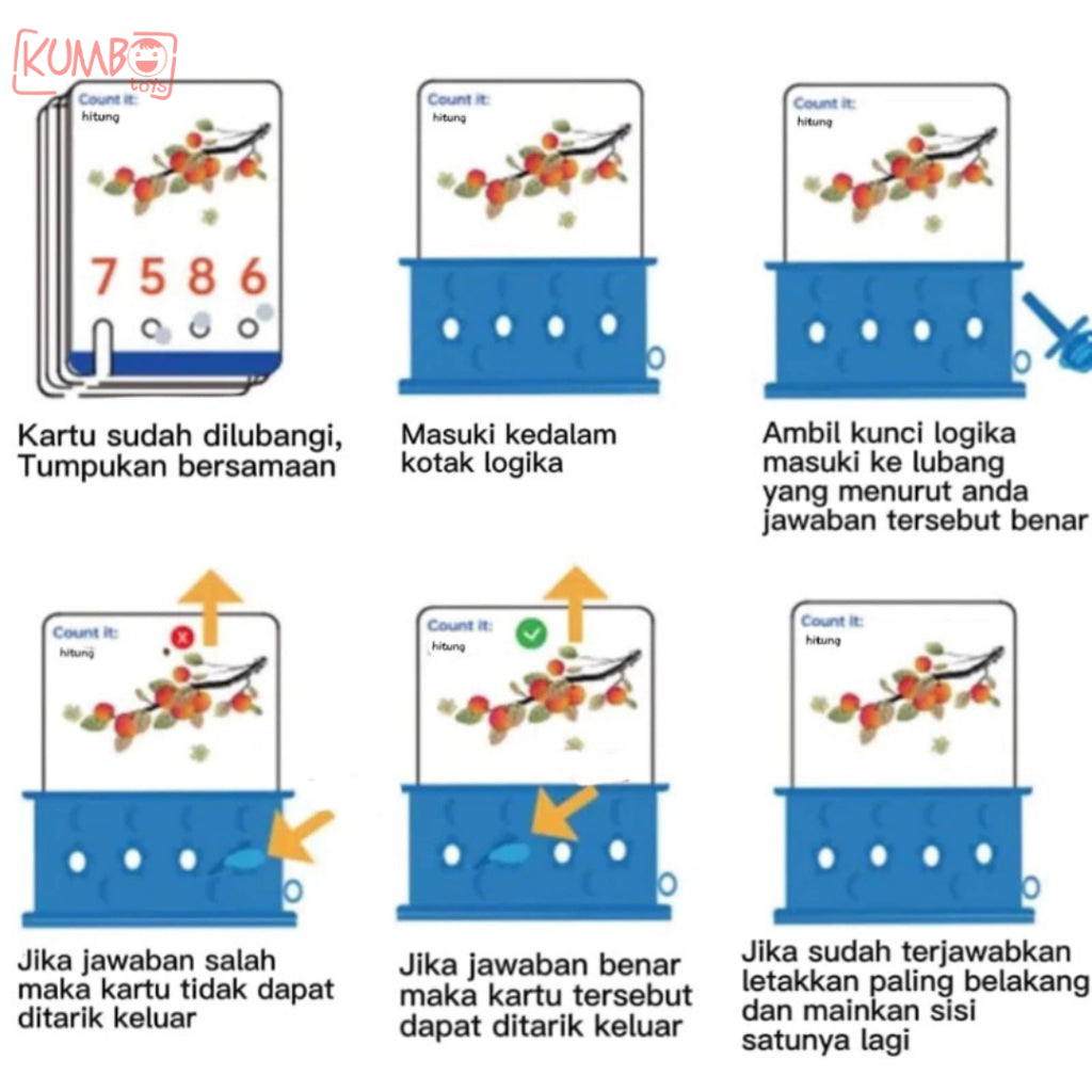 Mainan Edukasi Anak Kartu Kunci Logika Flash Card Indonesia Inggris Fun Games
