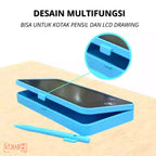 Mainan Edukasi Anak Drawing Box Pencil Case LCD Papan Tulis Pen Case