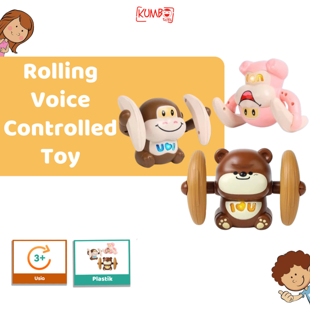 Mainan Edukasi Anak Rolling Voice Controlled Electric Toy Karakter Guling