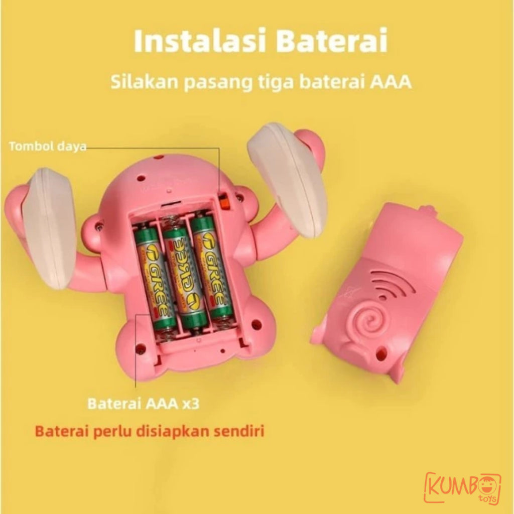Mainan Edukasi Anak Rolling Voice Controlled Electric Toy Karakter Guling
