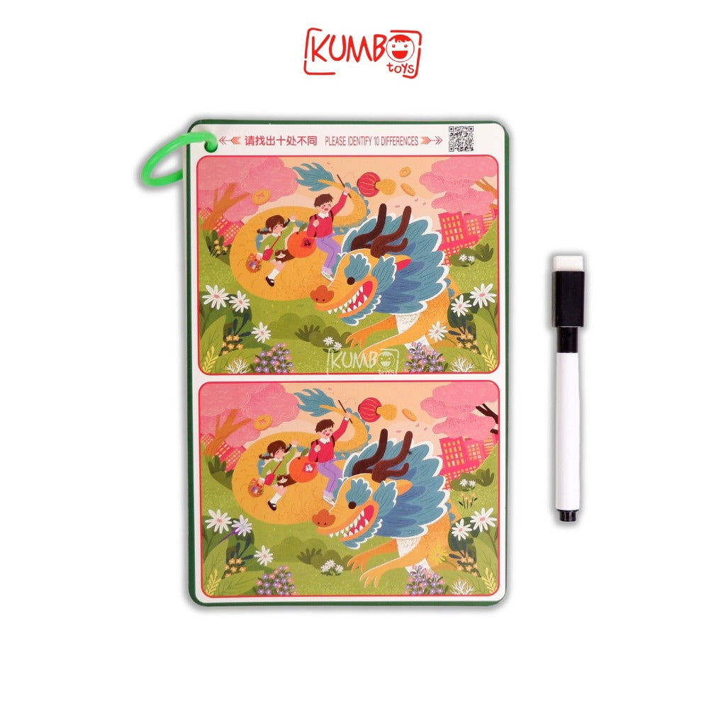 Buku Edukasi Anak Aktivitas Mencari Perbedaan Gambar Wipe And Clean Reuseable Book