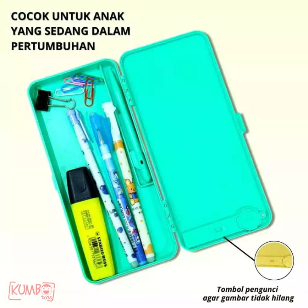 Mainan Edukasi Anak Drawing Box Pencil Case LCD Papan Tulis Pen Case
