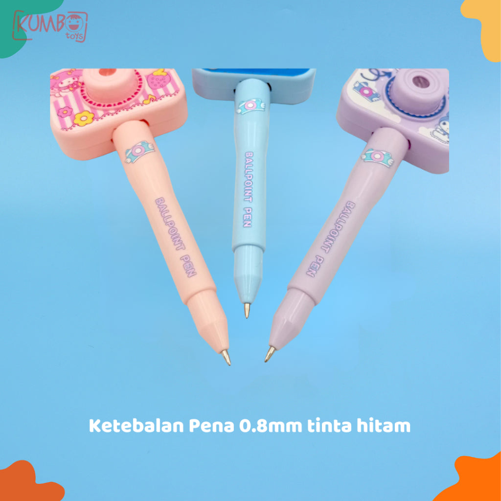 Mainan Edukasi Anak Camera Projector Pen Karakter Sanrio Pulpen Kamera Lucu