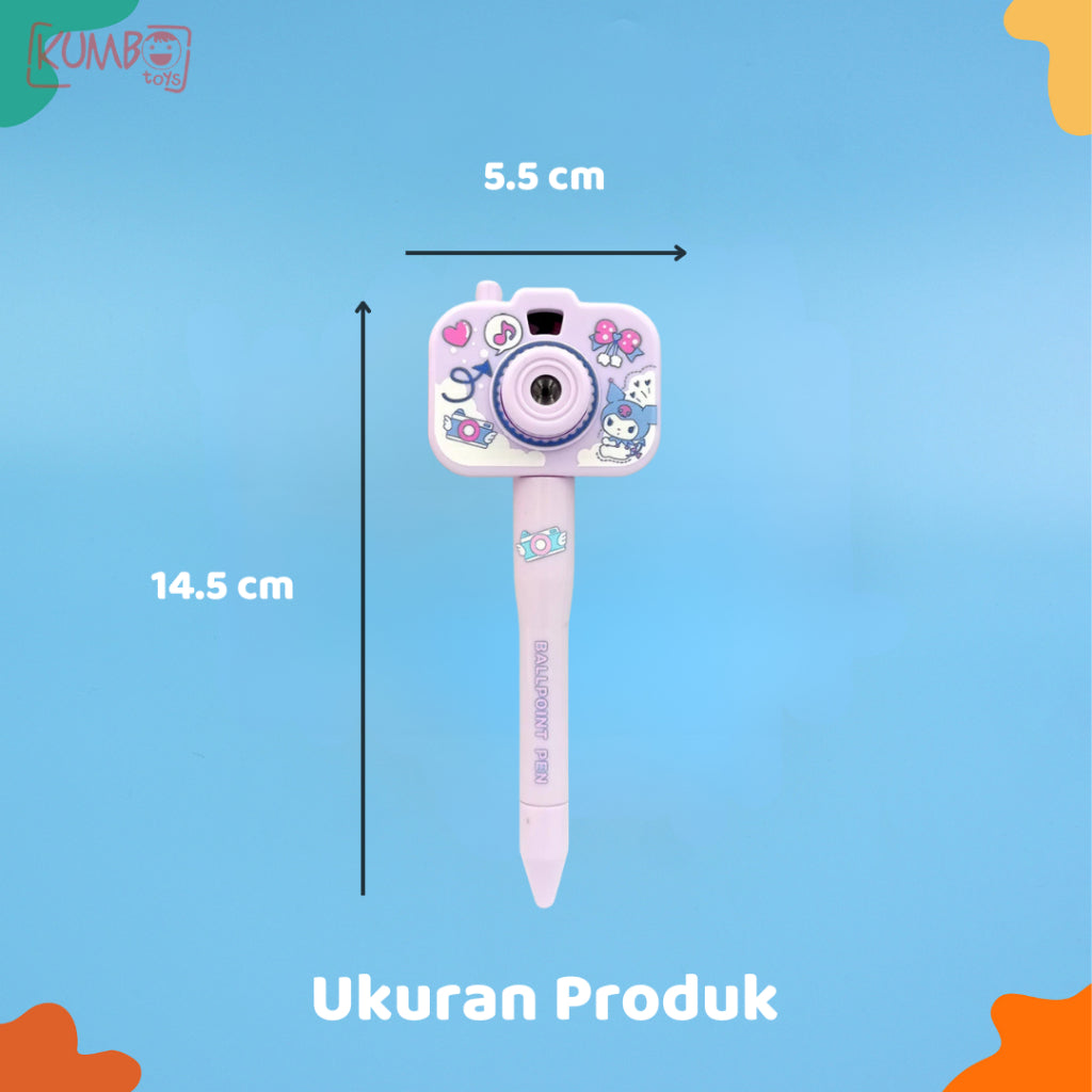 Mainan Edukasi Anak Camera Projector Pen Karakter Sanrio Pulpen Kamera Lucu