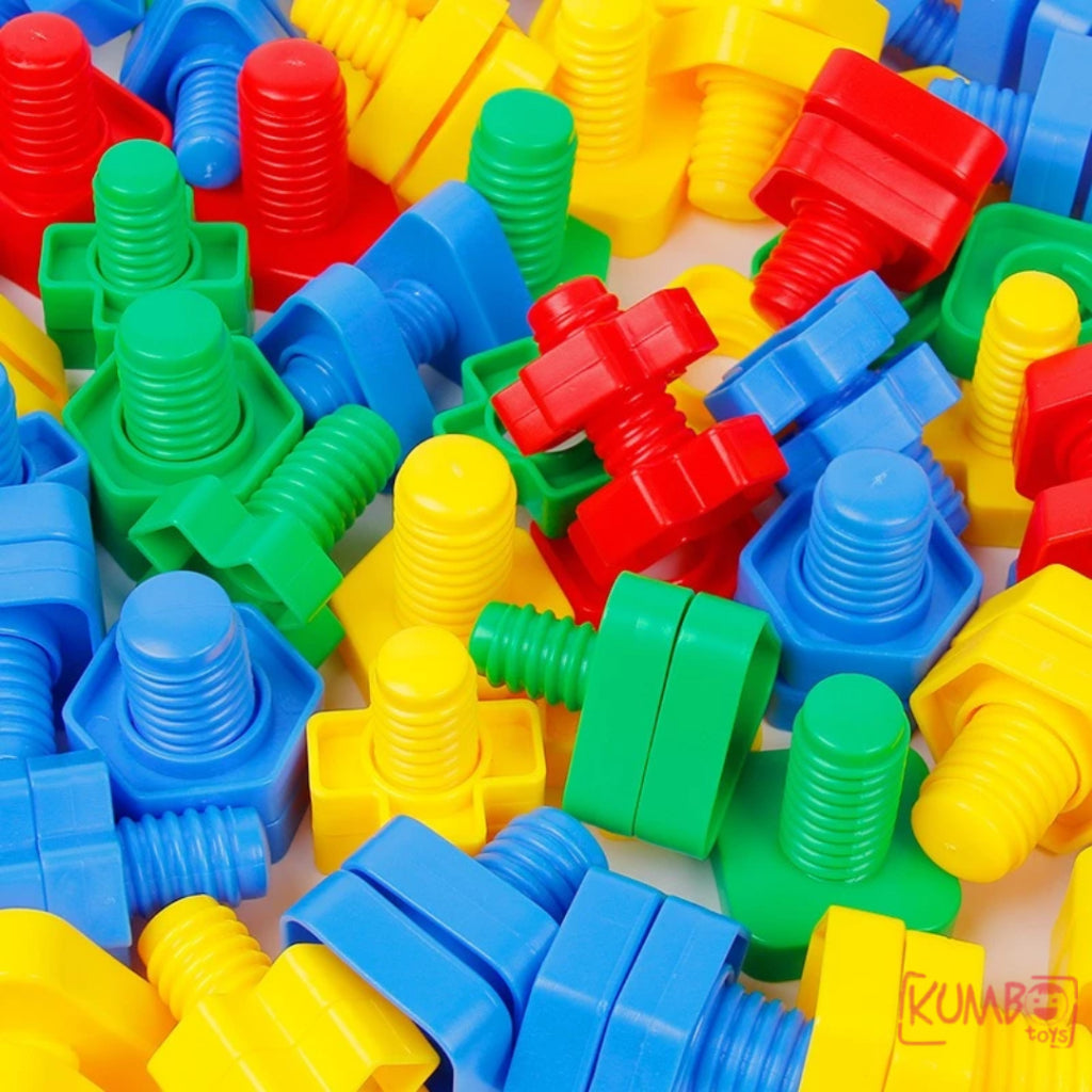 Mainan Edukasi Anak Sekrup Bongkar Pasang Skrup Baut Mur Screw Building Blocks