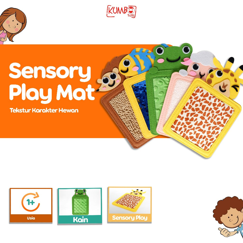 Mainan Edukasi Anak Sensory Play Mat Tekstur Karakter Hewan