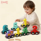 Mainan Edukasi Anak Magnetic Train Number Kereta Api Kayu Magnet