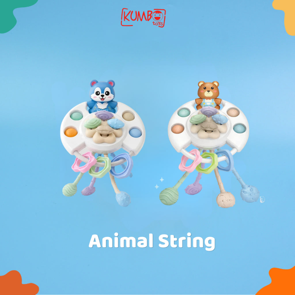 Mainan Edukasi Anak Teether Baby Pulling String Toys