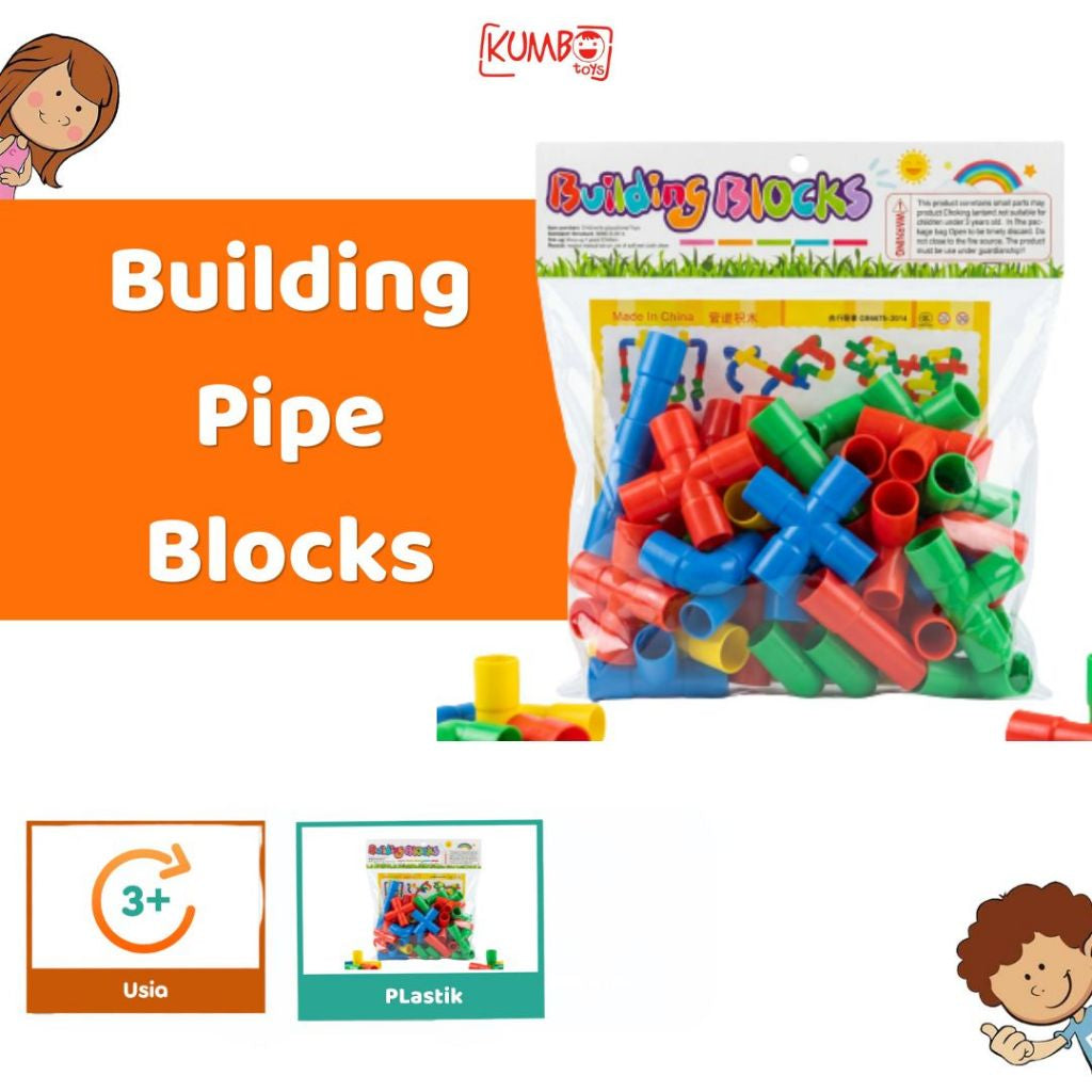 Mainan Edukasi Anak Pipa Block Building Puzzle DIY Pipe