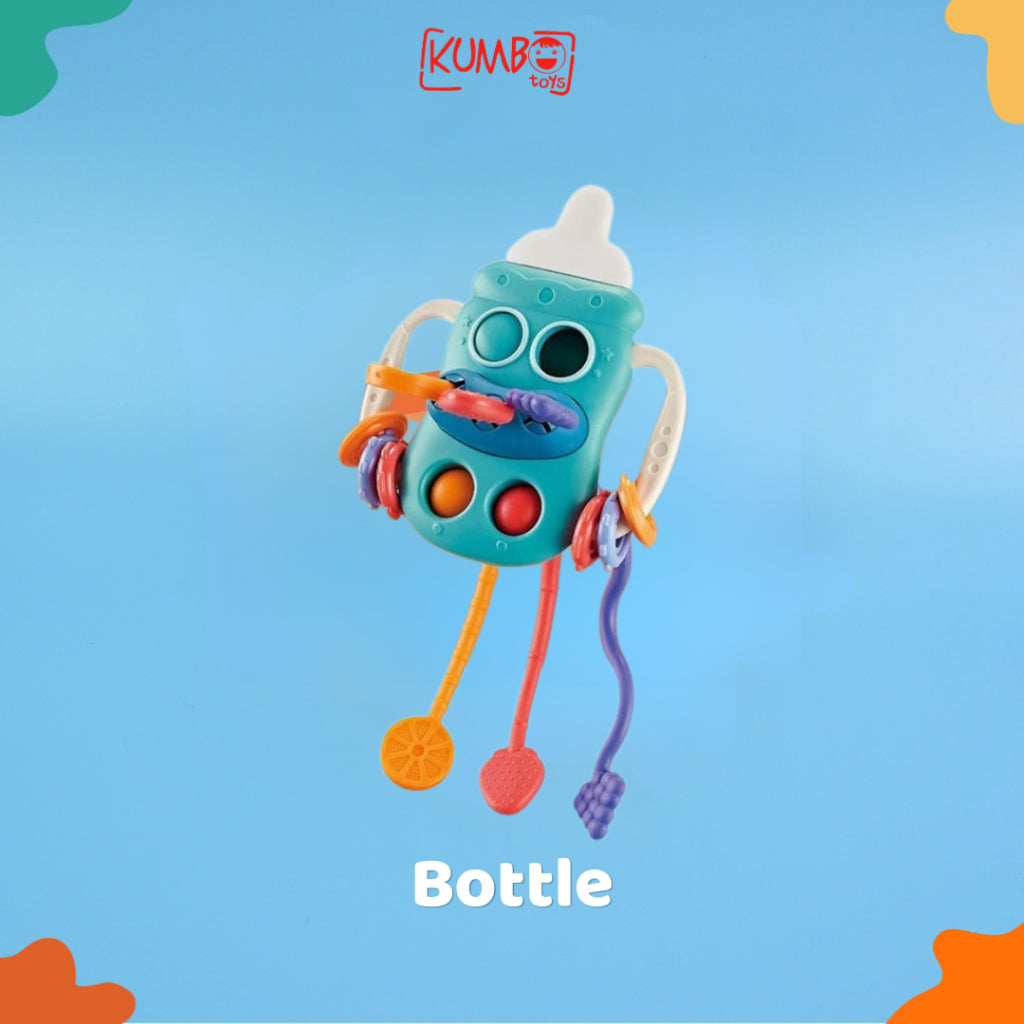 Mainan Edukasi Anak Teether Pop it Pull String Toys Stimulasi Sensorik Motorik