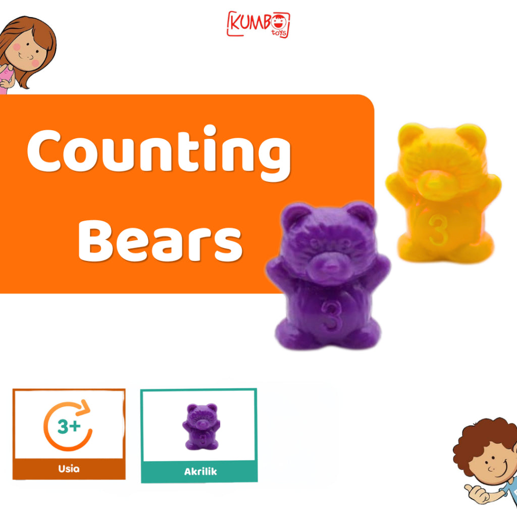 Mainan Edukasi Anak Counting Bears Montessori Belajar Berhitung dan Mengenal Warna