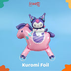 Mainan Anak Balon Foil Roda 4D Karakter Lucu Dengan Tali Mainan Anak Souvenir Ulang Tahun
