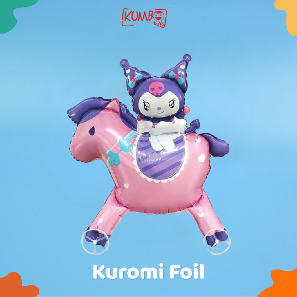 Mainan Anak Balon Foil Roda 4D Karakter Lucu Dengan Tali Mainan Anak Souvenir Ulang Tahun