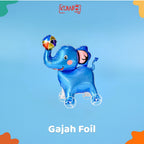 Mainan Anak Balon Foil Roda 4D Karakter Lucu Dengan Tali Mainan Anak Souvenir Ulang Tahun